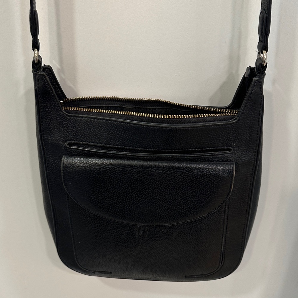 Nordstrom Black Pebble Leather Crossbody Shoulder Bag